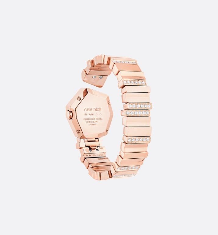 Rose Gold, Diamonds and White Mother-of-pearl GEM DIOR • Ø 27 mm, Quartz Movement