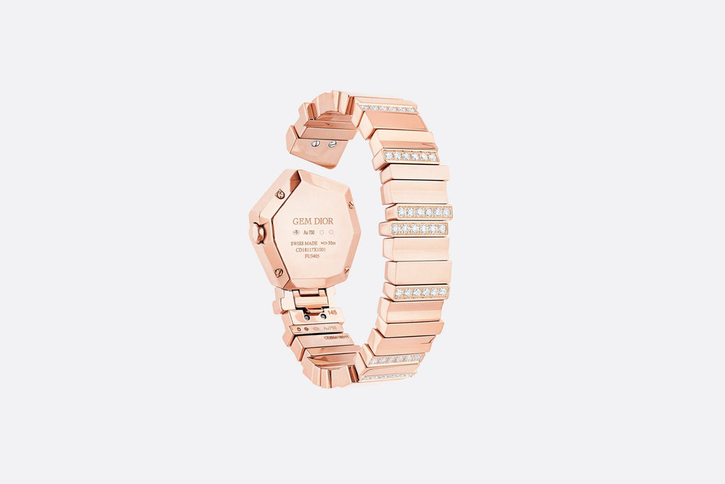 Rose Gold, Diamonds and White Mother-of-pearl GEM DIOR • Ø 27 mm, Quartz Movement