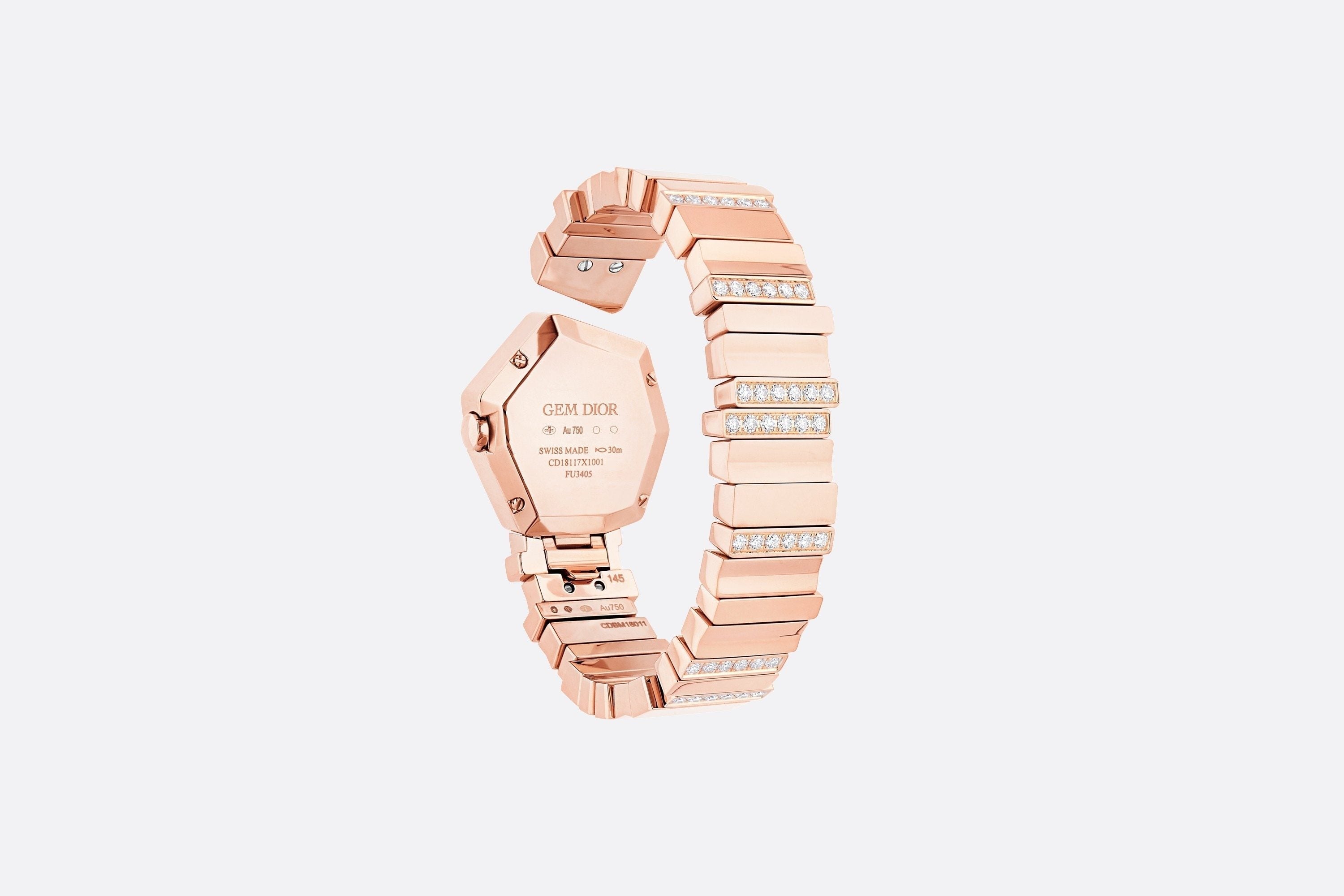 Rose Gold, Diamonds and White Mother-of-pearl GEM DIOR • Ø 27 mm, Quartz Movement