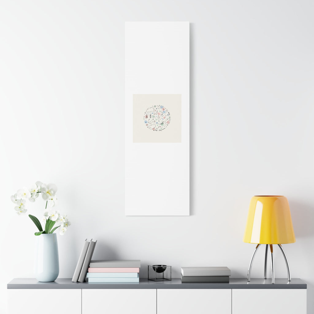 Doodle Circle Line Drawing Matte Canvas, Hand-Drawn Sketch Art
