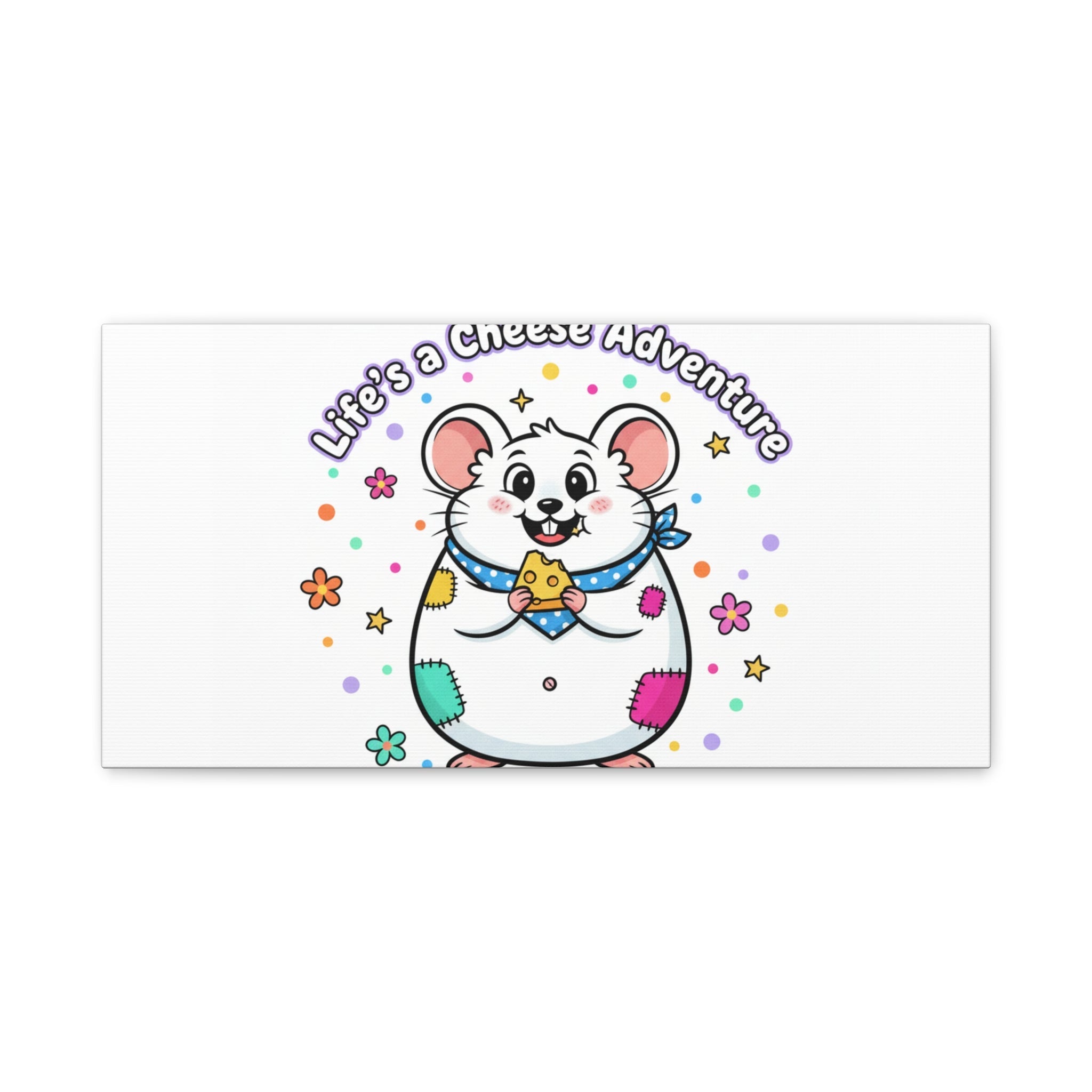 Life's a Cheese Adventure Canvas | Rodent-Core rat art print