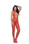 Love Spark Cove | Intimate Apparel, Pleasure Shop & Free Shipping Opaque And Diamond Net Striped Bodystocking With Open Crotc