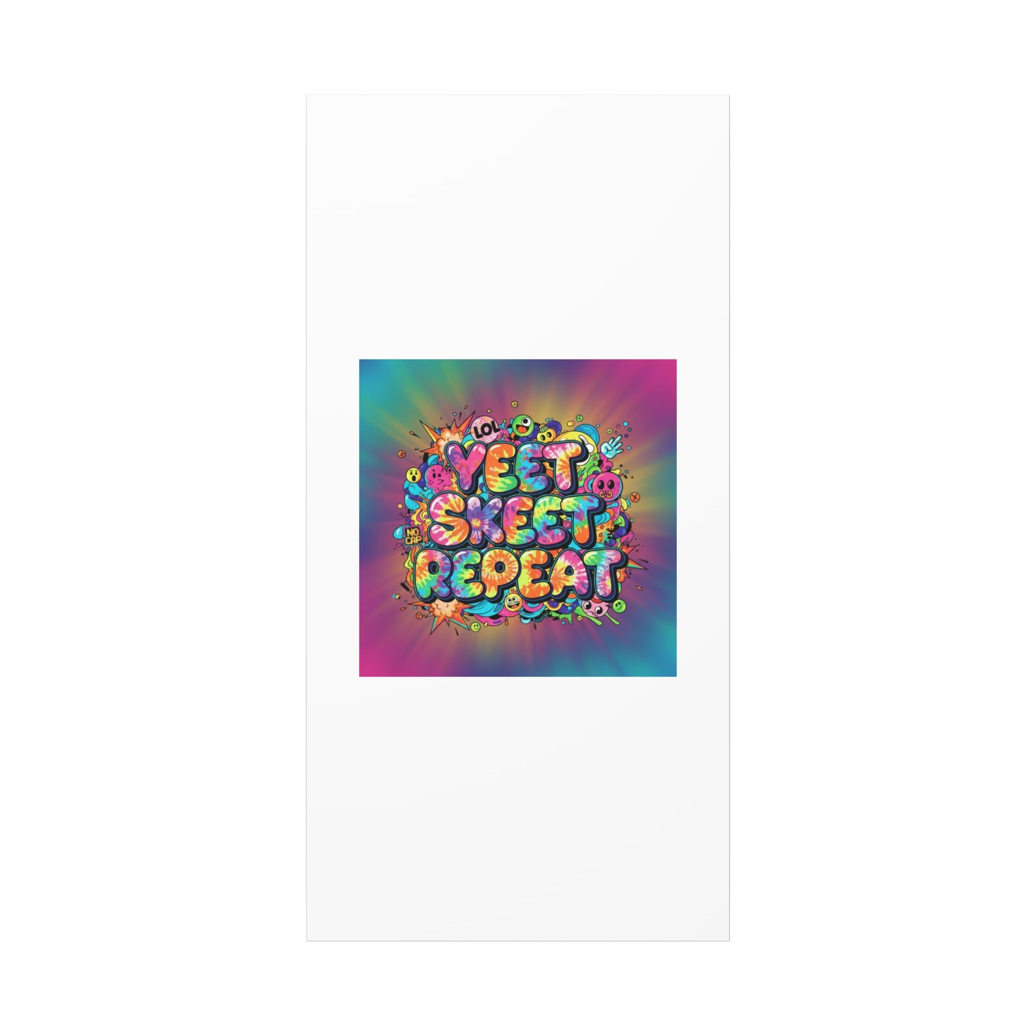 Yeet Skeet Repeat Canvas | Slogan & Glitch Graphic, Meme Phrase Wall Art