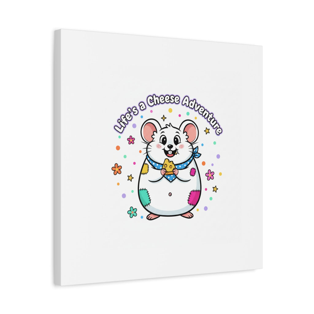 Life's a Cheese Adventure Canvas | Rodent-Core rat art print