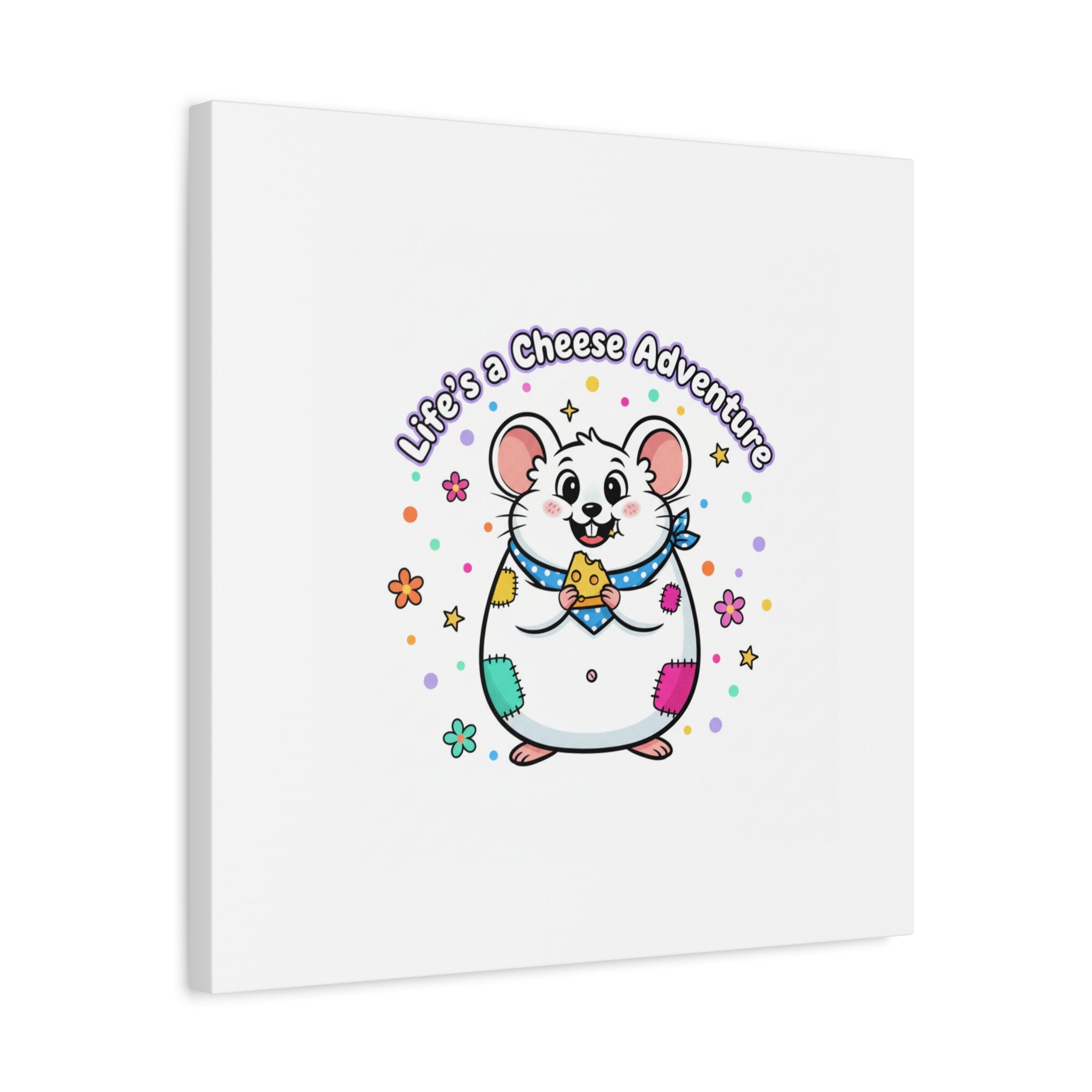Life's a Cheese Adventure Canvas | Rodent-Core rat art print