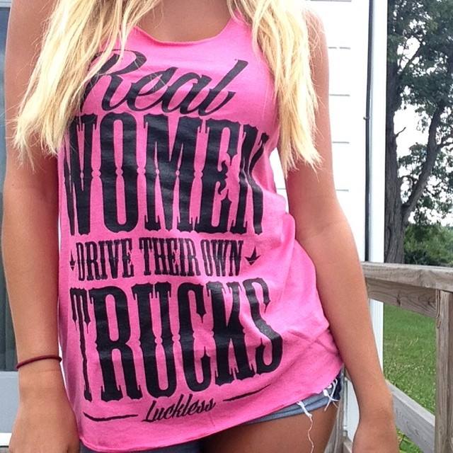Luckless Outfitters Real Women Drive Their Own Trucks Tank Top — side view
