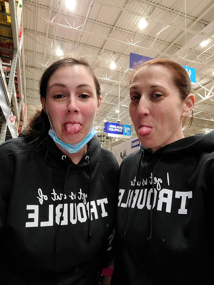 Luckless Outfitters In And Out Of Trouble | Best Friend Hoodies (Set Of 2) — back view