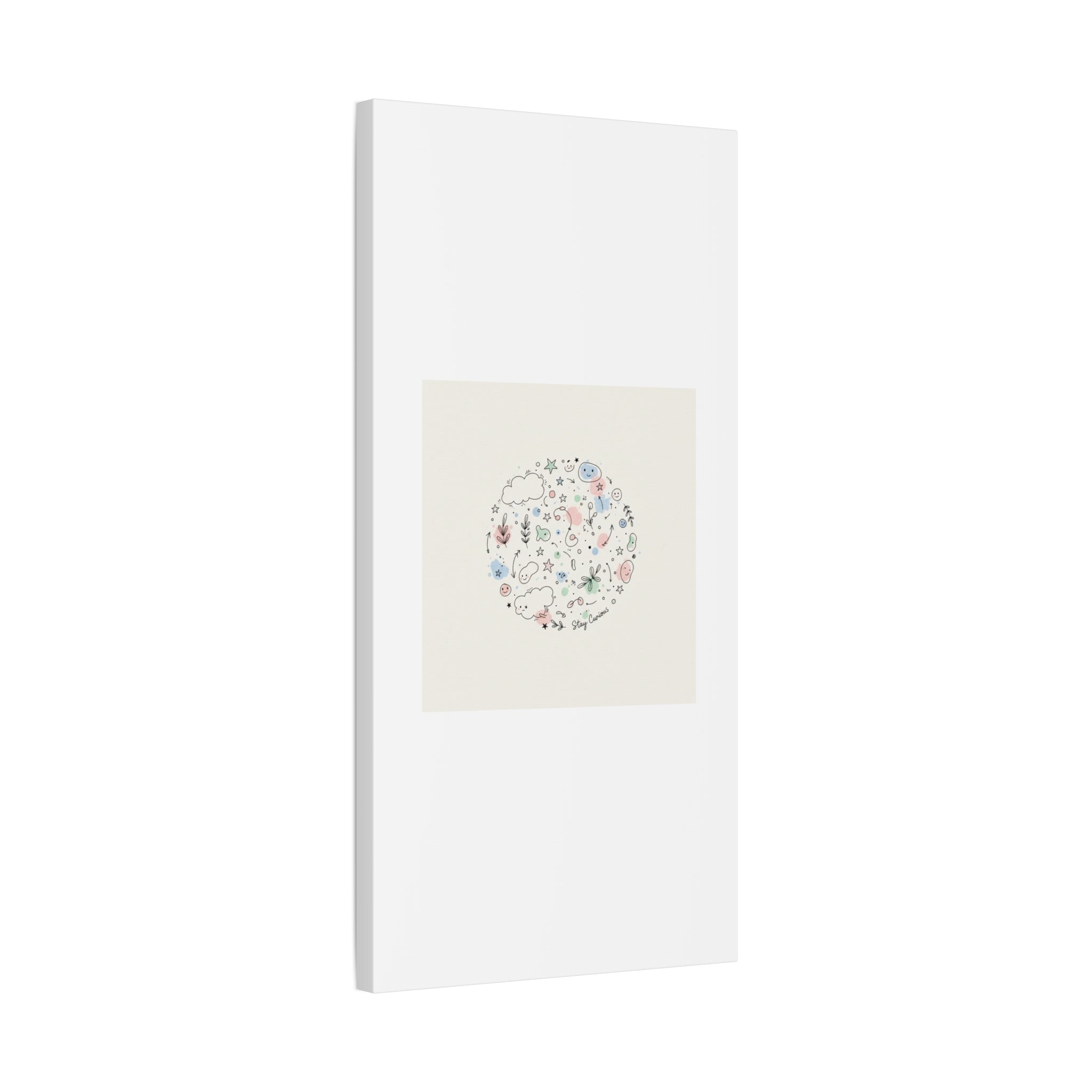 Doodle Circle Line Drawing Matte Canvas, Hand-Drawn Sketch Art