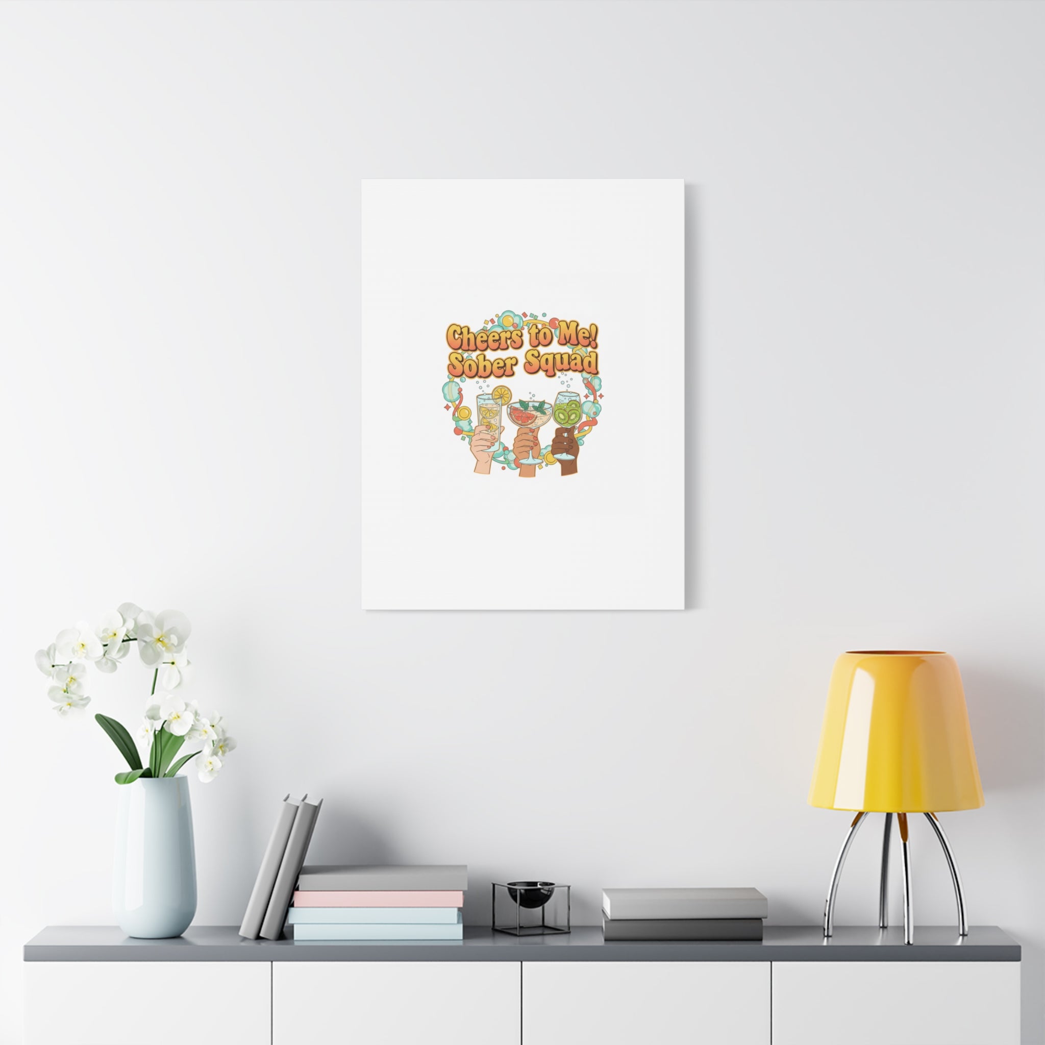 Cheers to Me Sober Squad Canvas | Dry January Mocktail Art