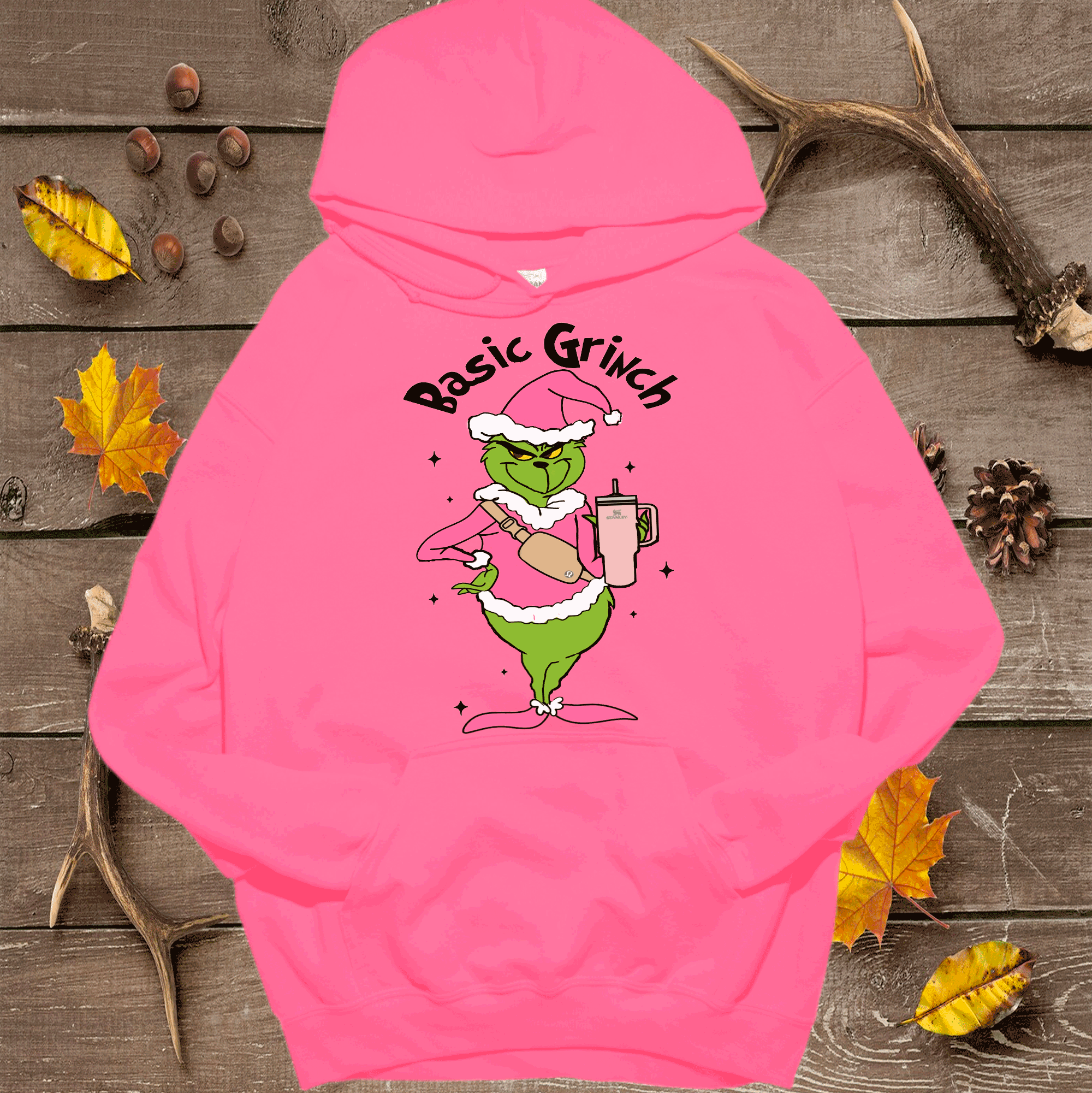 A Blessed Texas Mess Boutique Basic Grinch Fanny pack Stanley Cup Pink Grinch Funny Christmas Grinch Shirt — alternate view