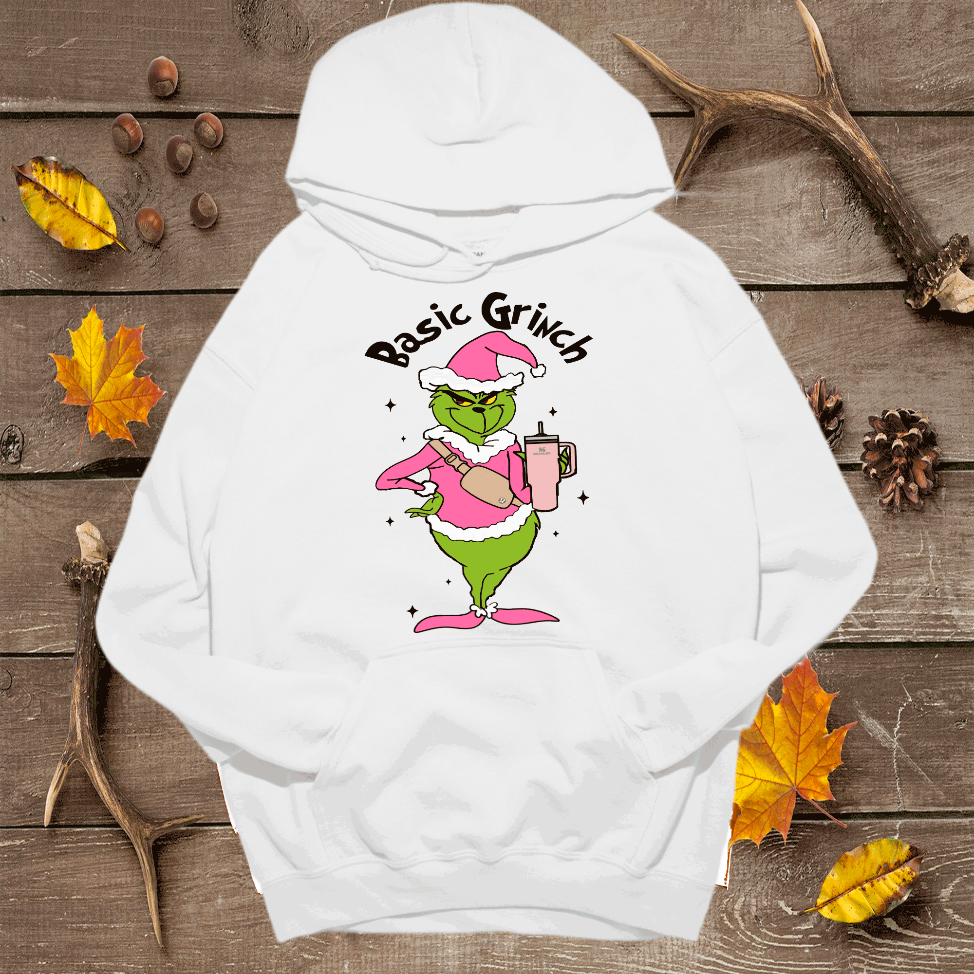 A Blessed Texas Mess Boutique Basic Grinch Fanny pack Stanley Cup Pink Grinch Funny Christmas Grinch Shirt — main product sho