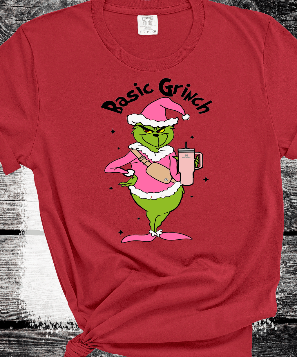 A Blessed Texas Mess Boutique Basic Grinch Fanny pack Stanley Cup Pink Grinch Funny Christmas Grinch Shirt — lifestyle worn / used context