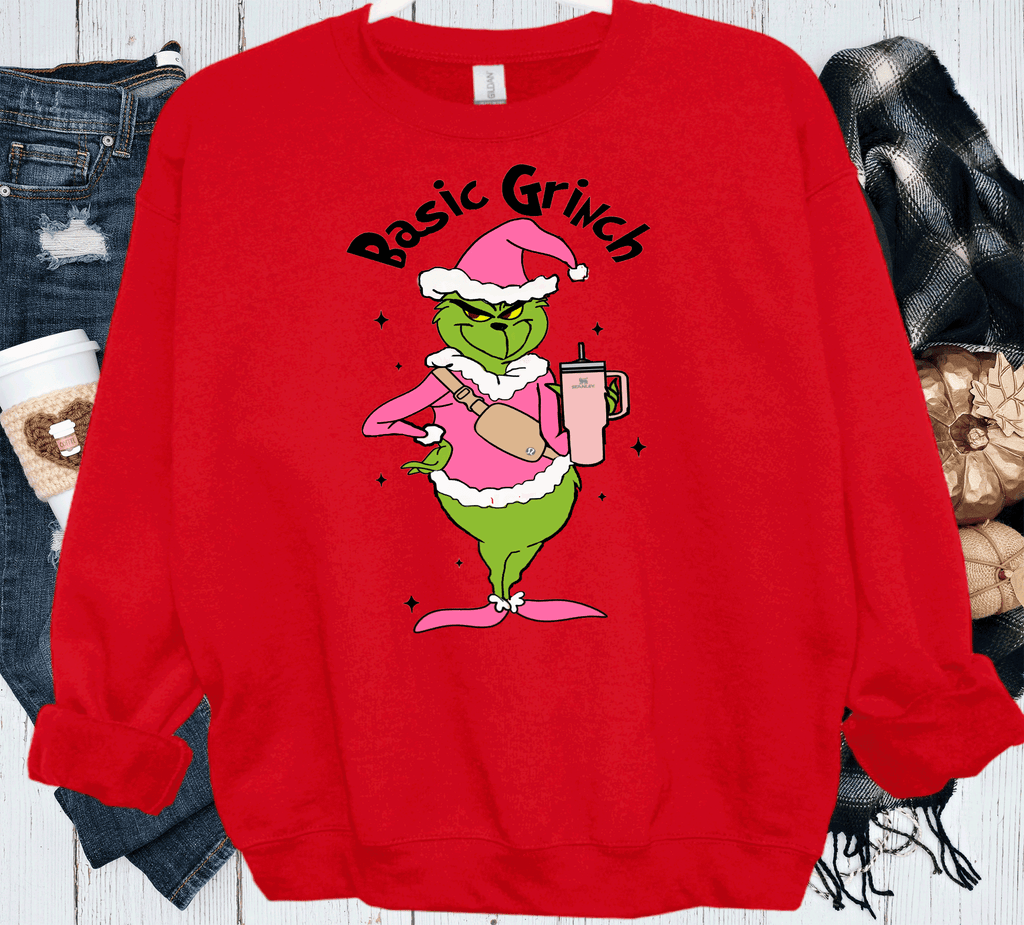 A Blessed Texas Mess Boutique Basic Grinch Scrouge Pink Christmas Classic Christmas Family Movie Shirts… — detail shot 9