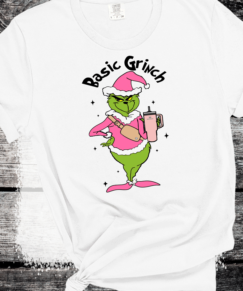 A Blessed Texas Mess Boutique Basic Grinch Fanny pack Stanley Cup Pink Grinch Funny Christmas Grinch Shirt — main product shot