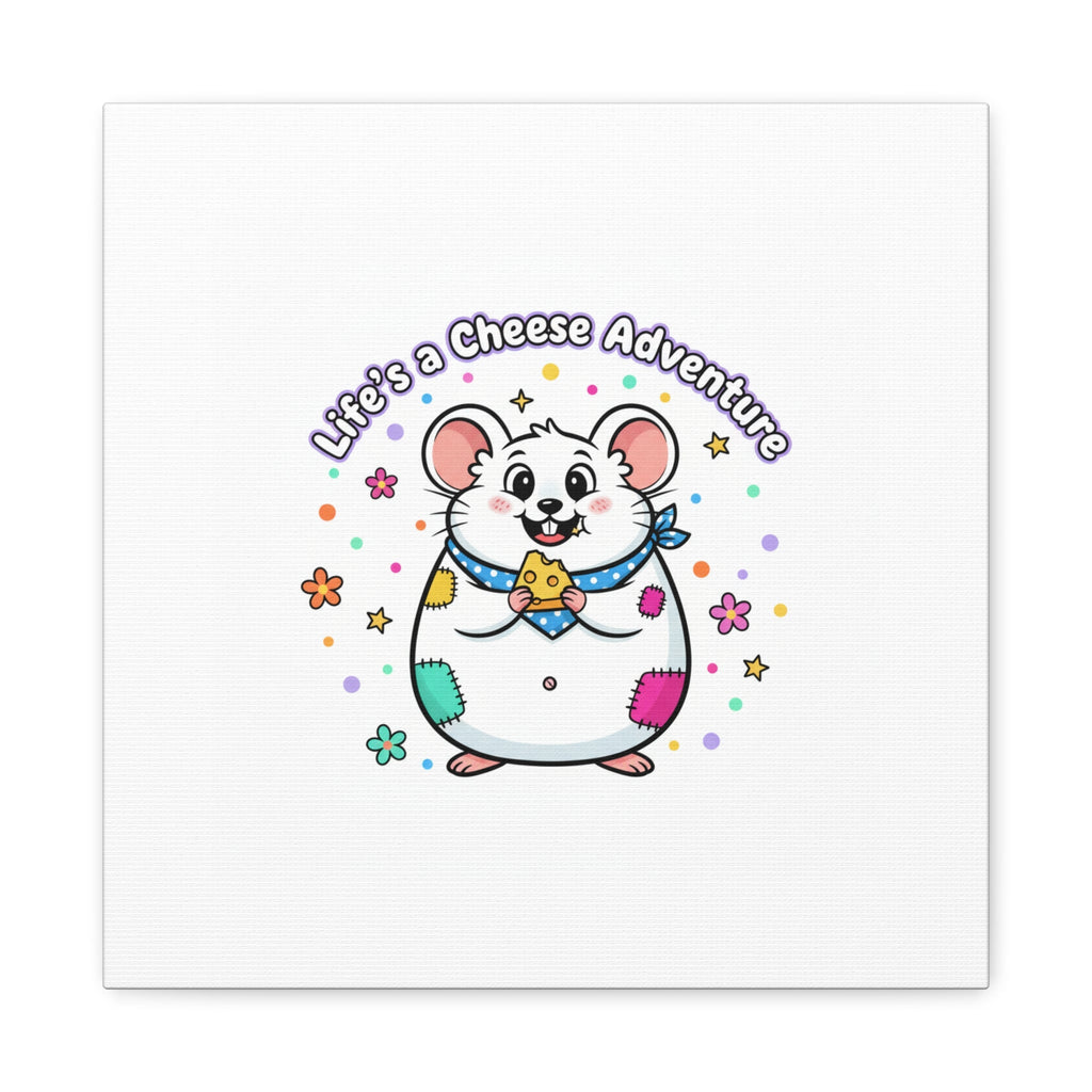 Life's a Cheese Adventure Canvas | Rodent-Core rat art print
