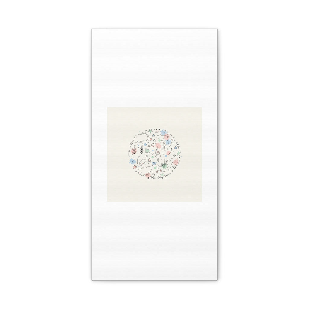 Doodle Circle Line Drawing Matte Canvas, Hand-Drawn Sketch Art