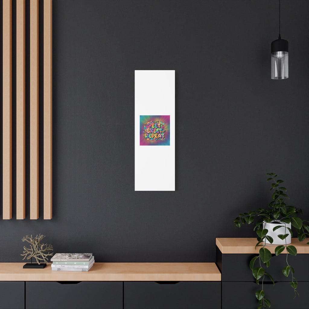 Yeet Skeet Repeat Canvas | Slogan & Glitch Graphic, Meme Phrase Wall Art