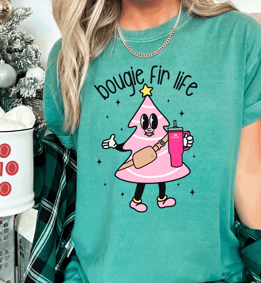 A Blessed Texas Mess Boutique Boujie Fir Life Pink Christmas Little Debbies Christmas Shirts Sweatshirts… — main product shot