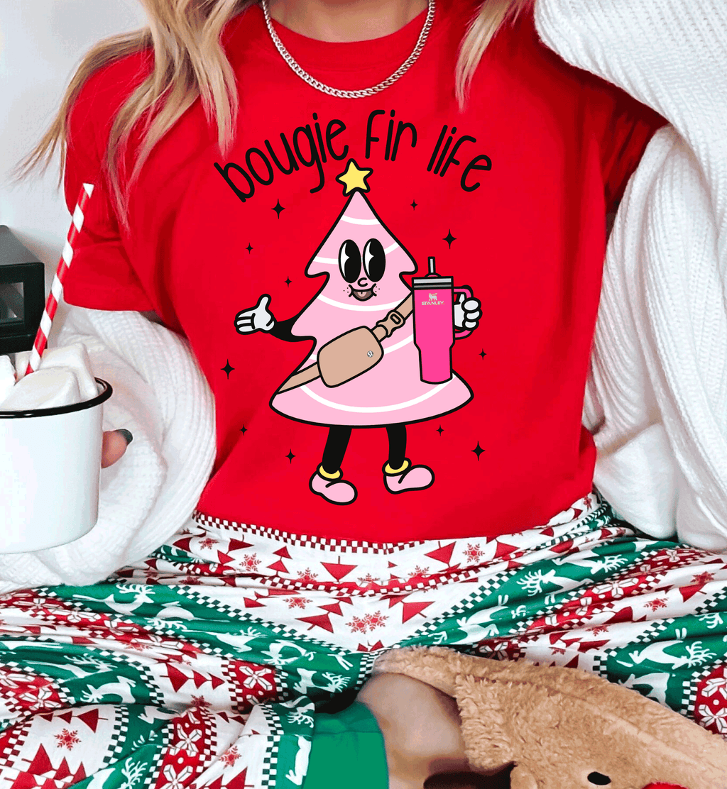 A Blessed Texas Mess Boutique Boujie Fir Life Pink Christmas Little Debbies Christmas Shirts Sweatshirts… — alternate view