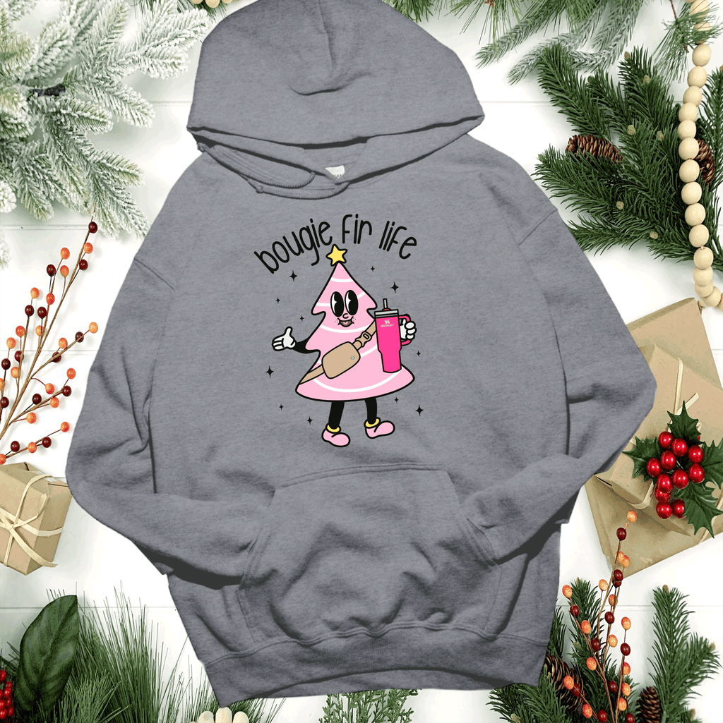 A Blessed Texas Mess Boutique Boujie Fir Life Pink Christmas Little Debbies Christmas Shirts Sweatshirts… — back view