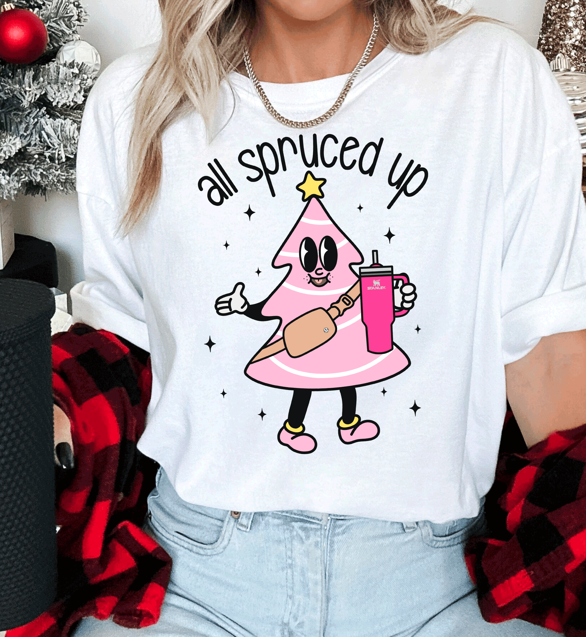 A Blessed Texas Mess Boutique all spruced up Pink Christmas Little Debbies Christmas Shirts Sweatshirts… — apparel & accessories category context