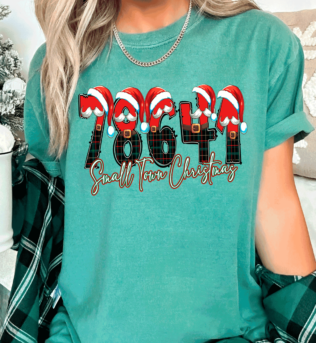 A Blessed Texas Mess Boutique Custom Personalized Zip Code Small Town Christmas ~ Family Matching Shirts ~… — apparel & accessories category context