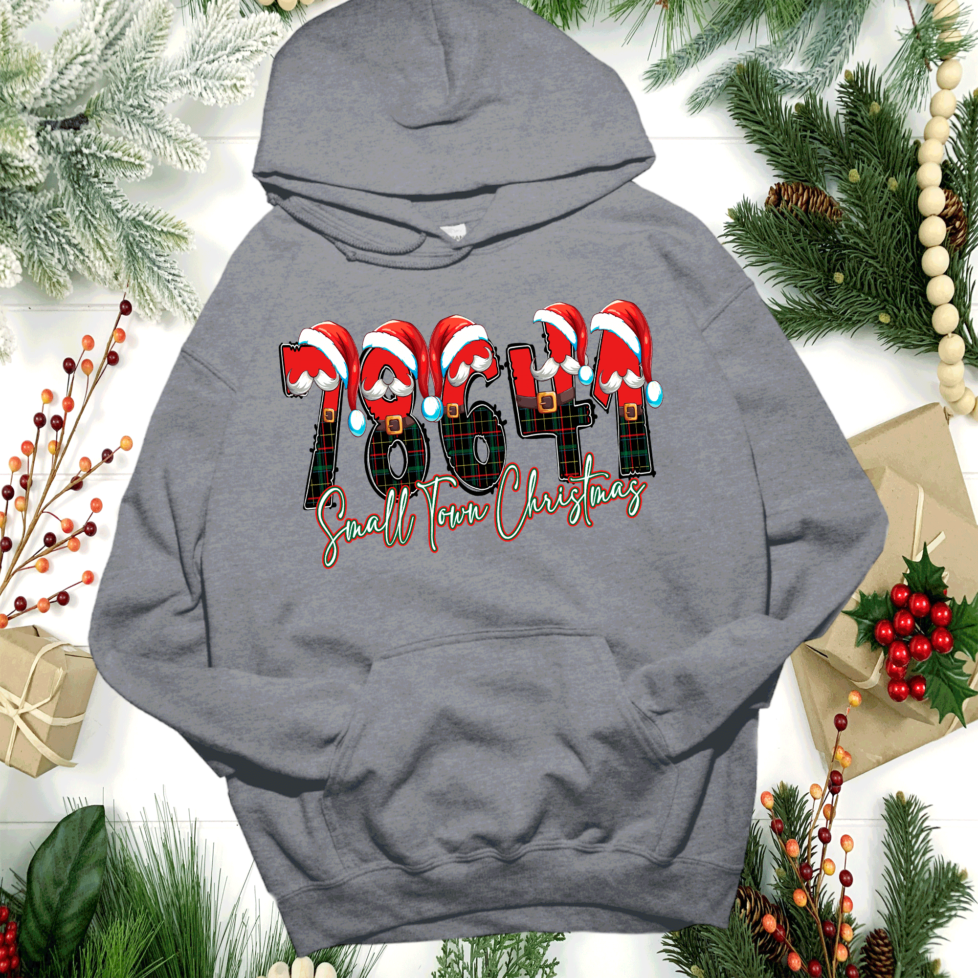 A Blessed Texas Mess Boutique Custom Personalized Zip Code Small Town Christmas ~ Family Matching Shirts ~… — detail shot 8