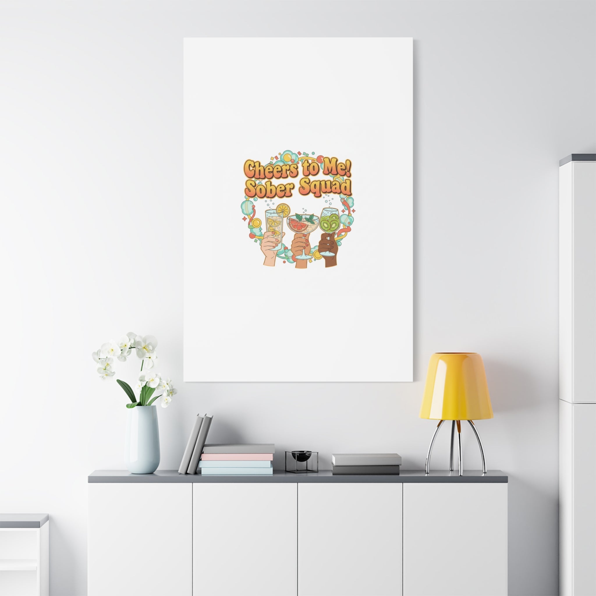 Cheers to Me Sober Squad Canvas | Dry January Mocktail Art