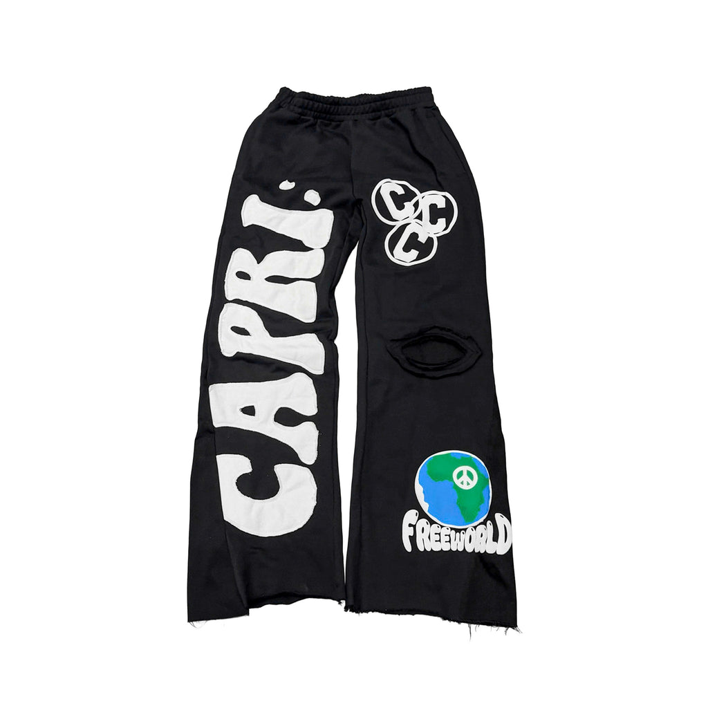DENIM FLARED SWEATS. — ProjectCapri streetwear