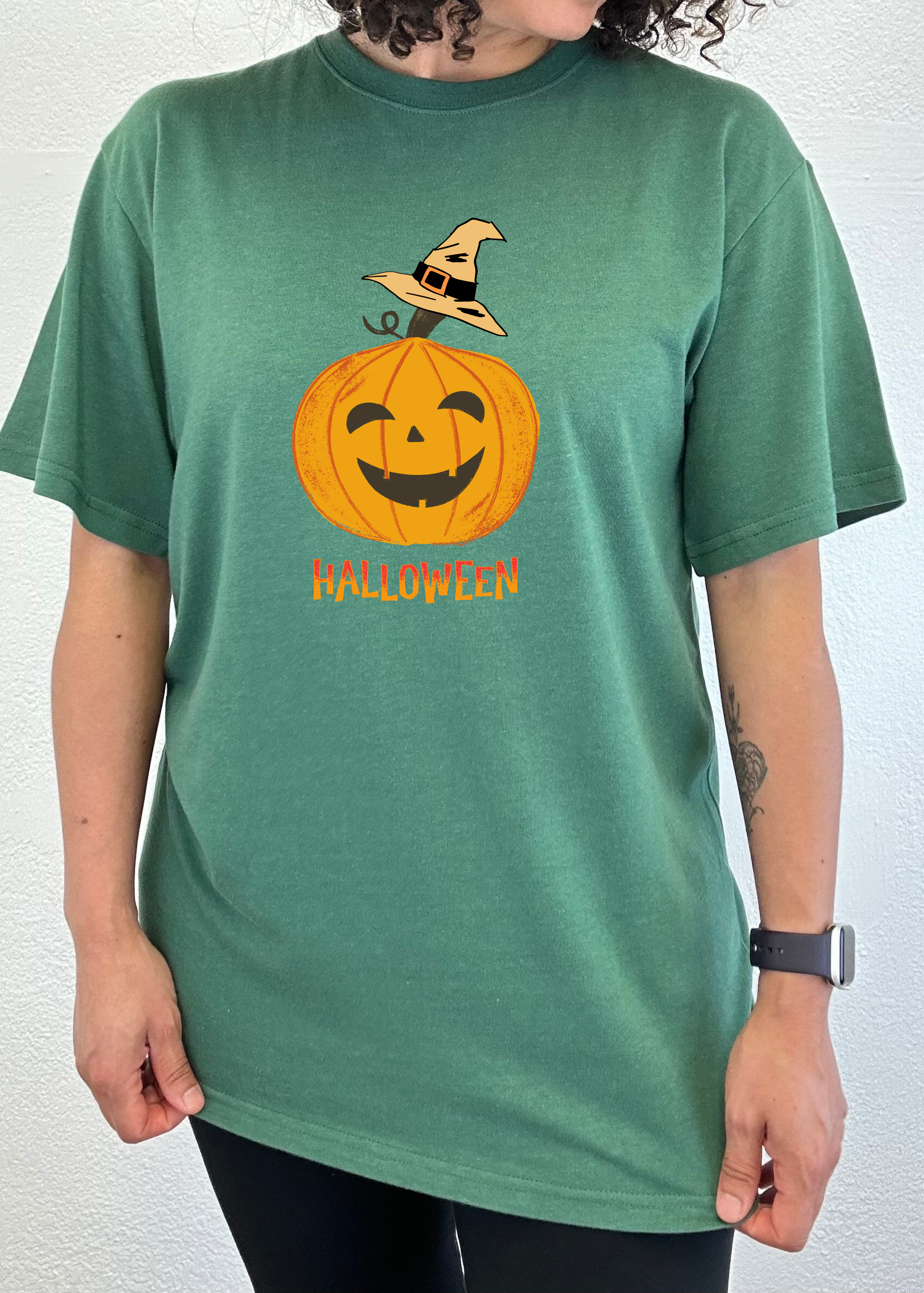 Spun Bamboo Halloween Pumpkin Unisex Bamboo Viscose/Organic Cotton Short Sleeve Graphic T-Shirt — main product shot