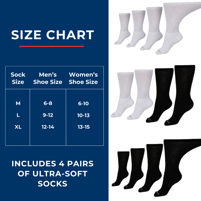 DSC Women's Ultra-Soft Upper Calf Diabetic Socks (4 Pair) — packaging