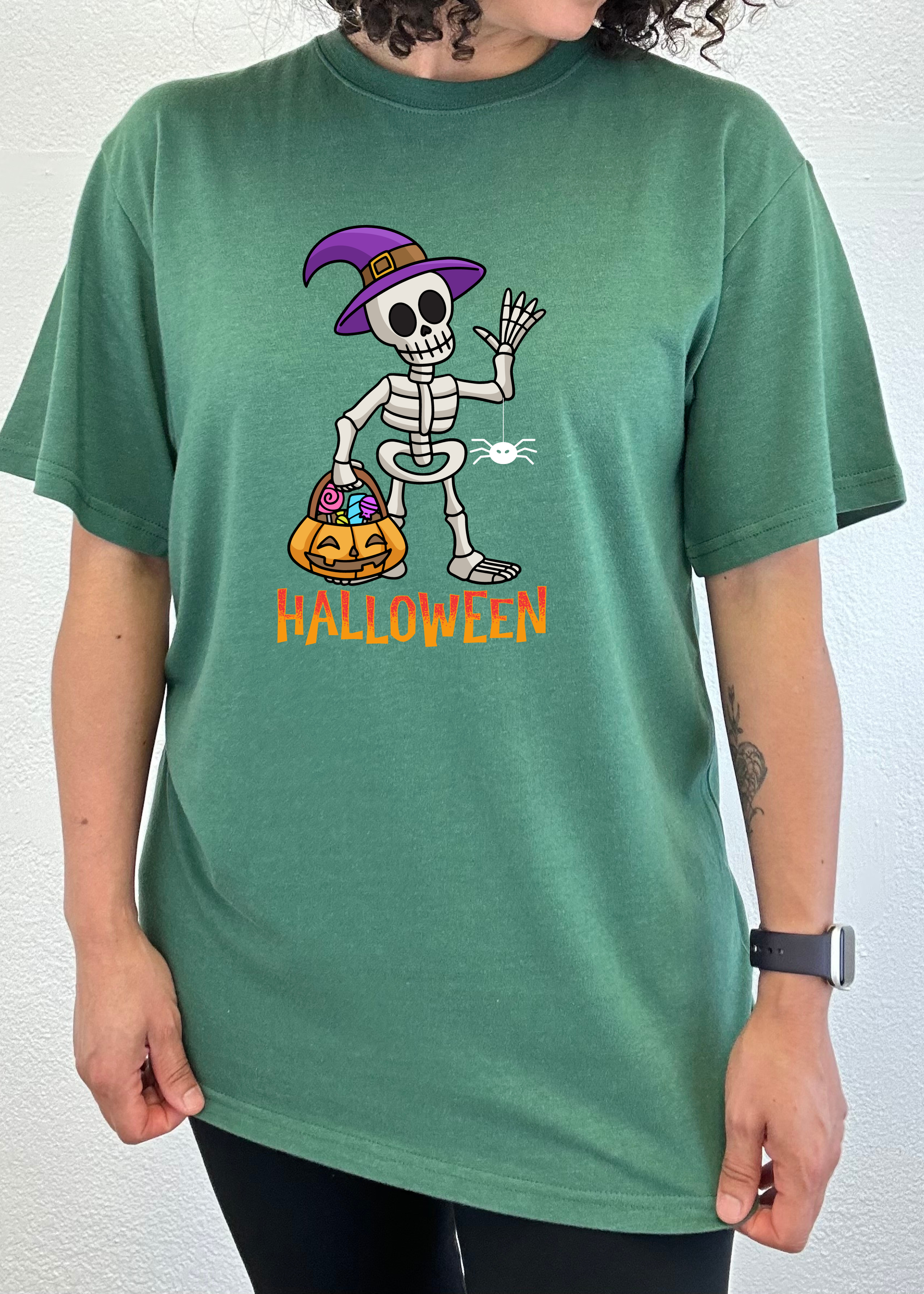 Spun Bamboo Happy Halloween Unisex Bamboo Viscose/Organic Cotton Short Sleeve Graphic T-Shirt — main product shot