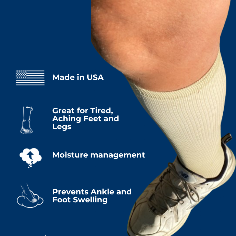 DSC Men's Over The Calf Compression Stocking Socks (1 Pair) — fabric or material detail