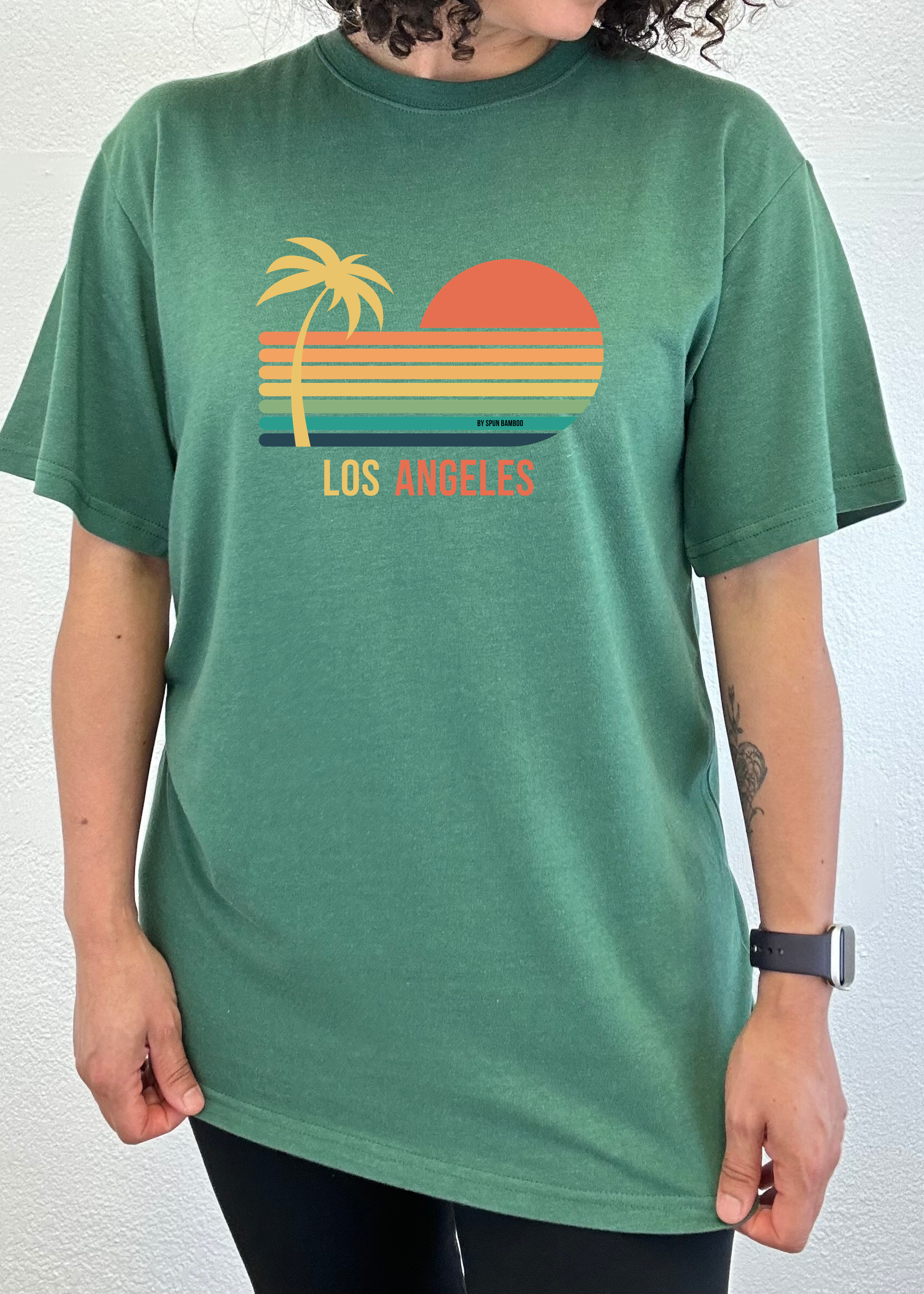 Spun Bamboo Los Angeles Unisex Bamboo Viscose/Organic Cotton Short Sleeve Graphic T-Shirt — main product shot