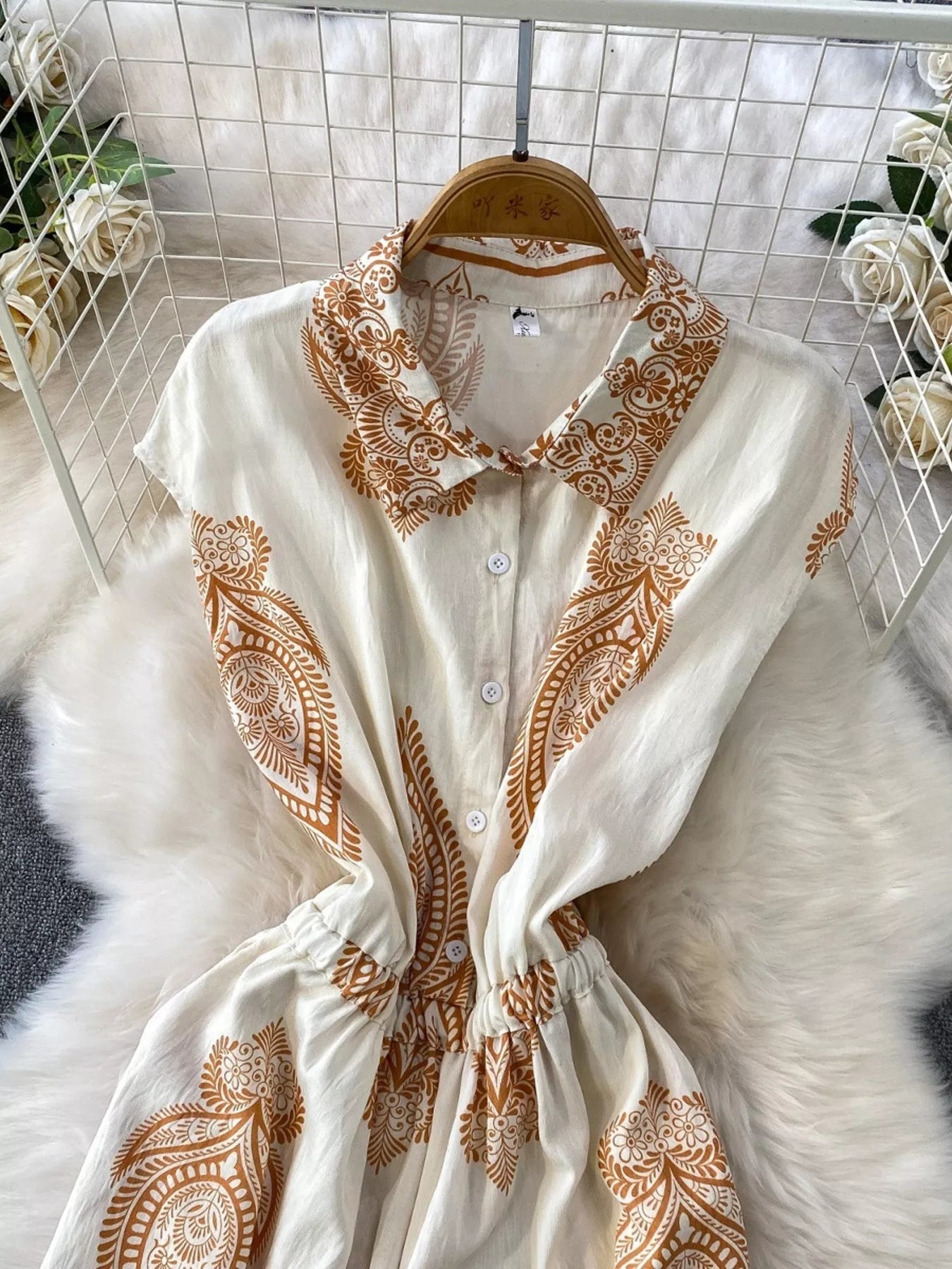 Button Front Wide Leg Jumpsuit
