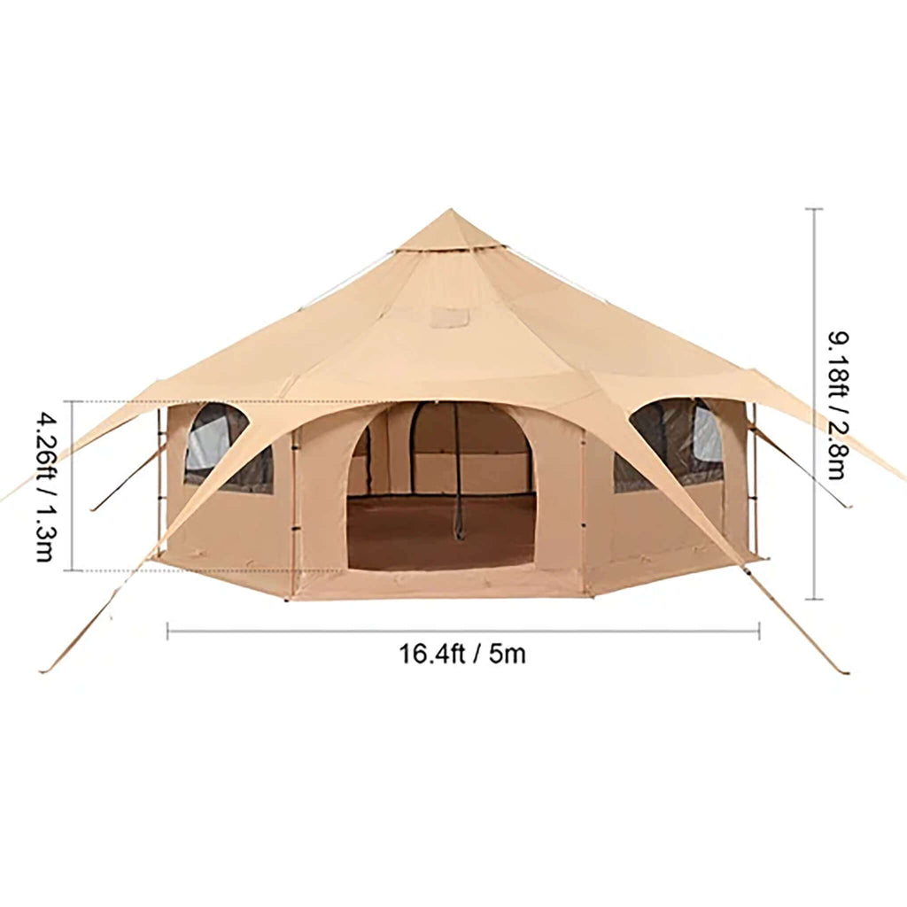 16FT Large Premium 4-Season 8-Person Bell Yurt Tent With Stove Jack (SAK75947) – SAKSBY WHOLESALE, view 11