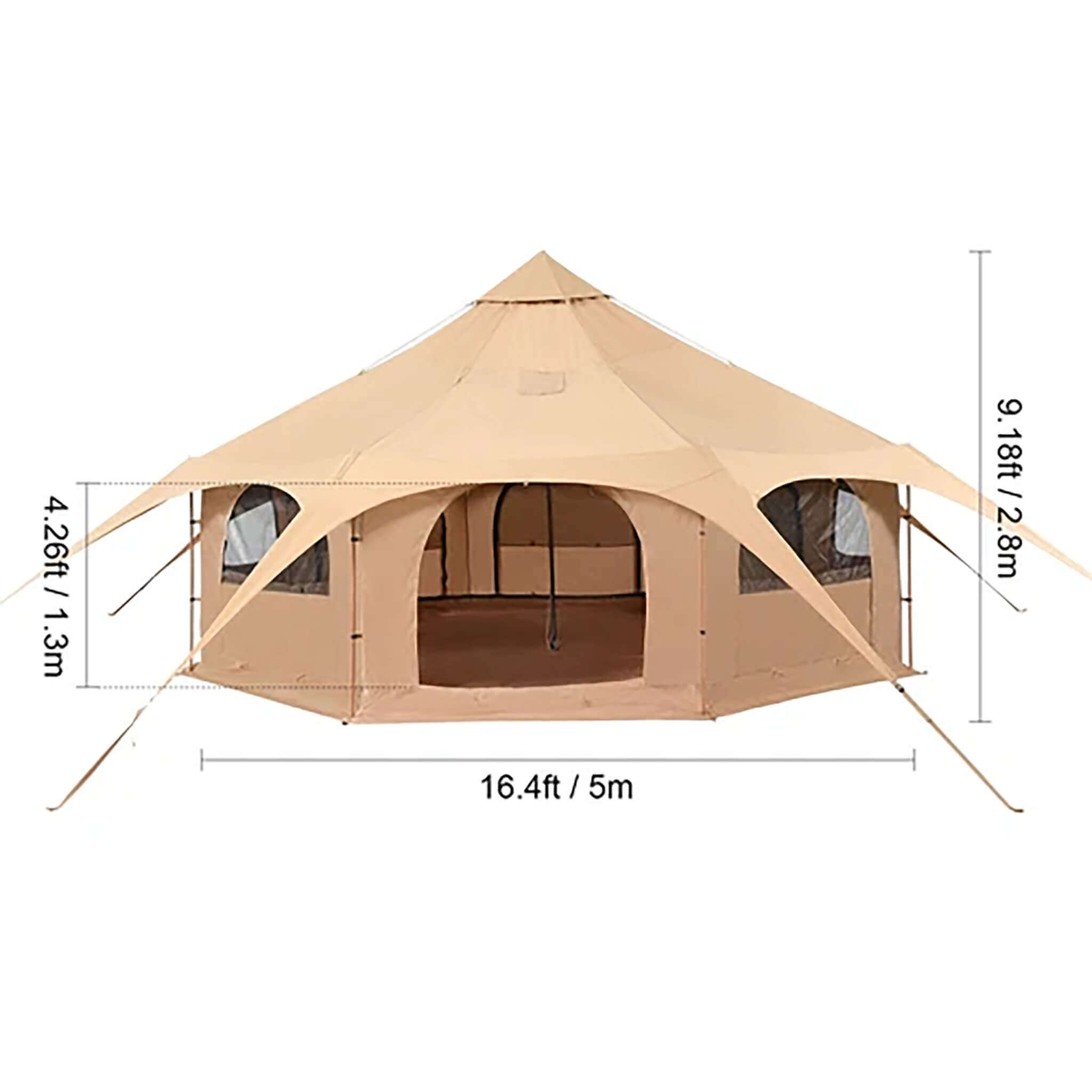 16FT Large Premium 4-Season 8-Person Bell Yurt Tent With Stove Jack (SAK75947) – SAKSBY WHOLESALE, view 11