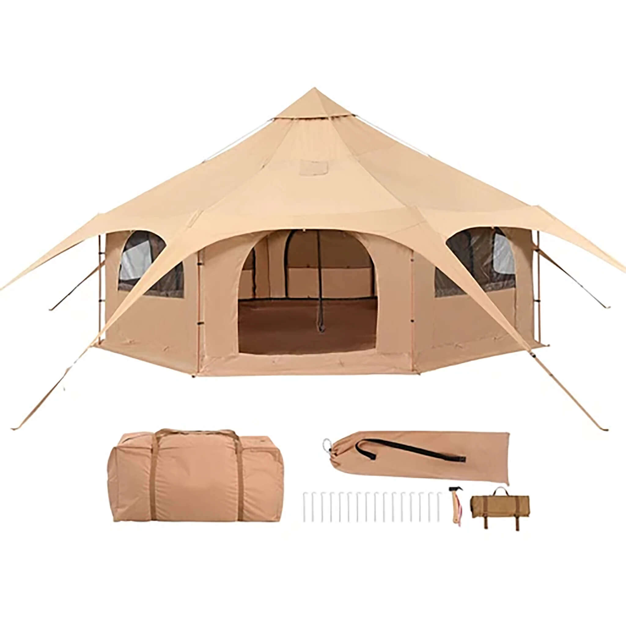 16FT Large Premium 4-Season 8-Person Bell Yurt Tent With Stove Jack (SAK75947) – SAKSBY WHOLESALE, view 6