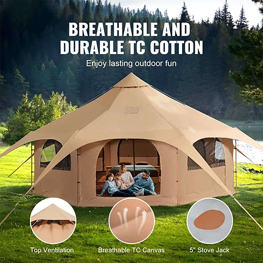 16FT Large Premium 4-Season 8-Person Bell Yurt Tent With Stove Jack (SAK75947) – SAKSBY WHOLESALE, view 10
