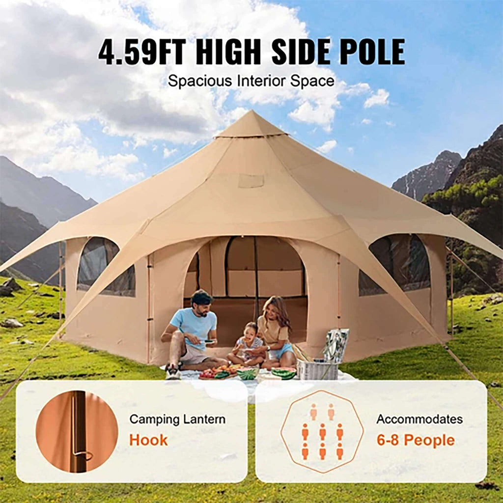 16FT Large Premium 4-Season 8-Person Bell Yurt Tent With Stove Jack (SAK75947) – SAKSBY WHOLESALE, view 7