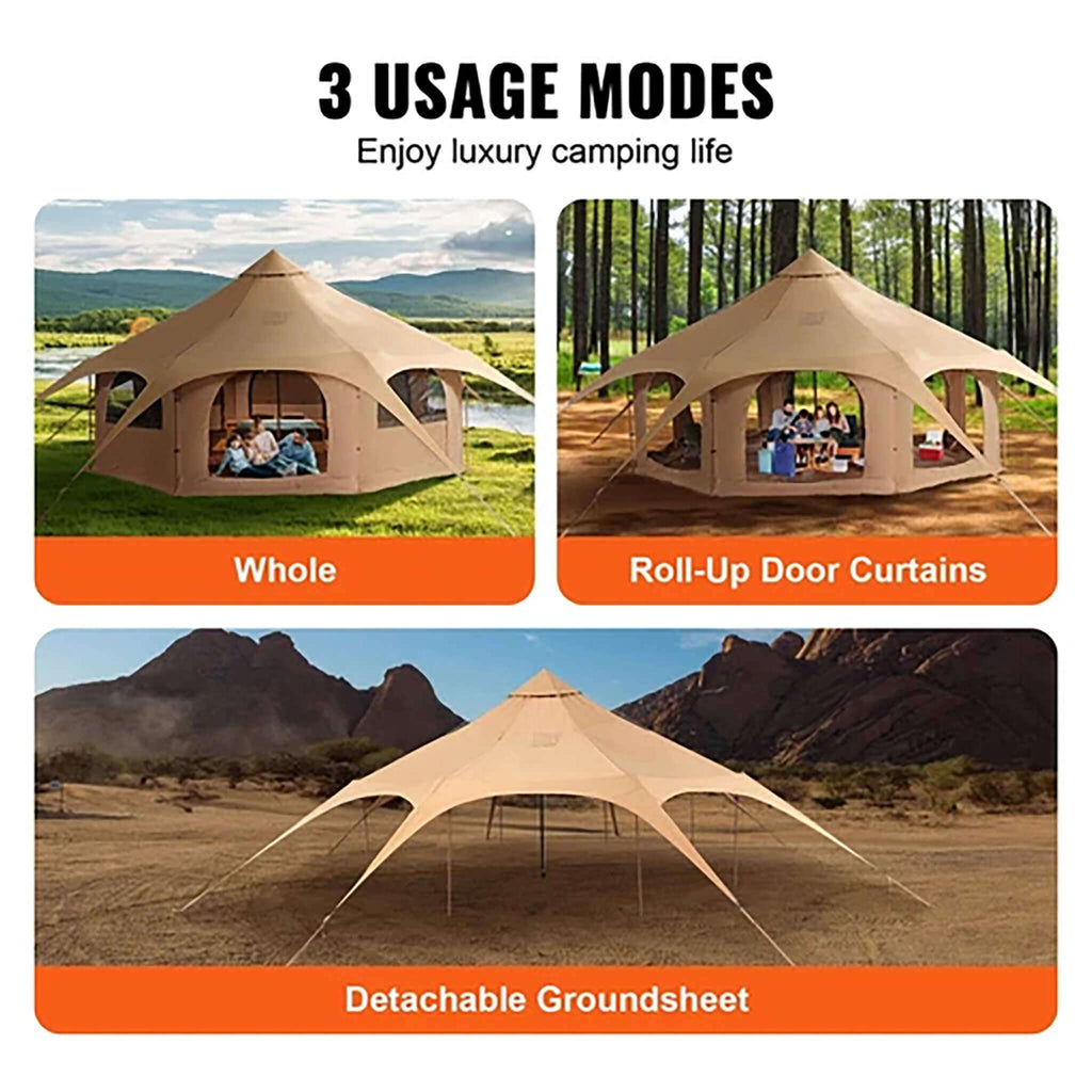 16FT Large Premium 4-Season 8-Person Bell Yurt Tent With Stove Jack (SAK75947) – SAKSBY WHOLESALE, view 9