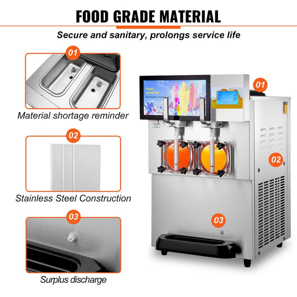 Commercial 16L 1155W Double Frozen Margarita Ice Slushie Drink Maker Machine (SAK95281) – SAKSBY WHOLESALE, view 6