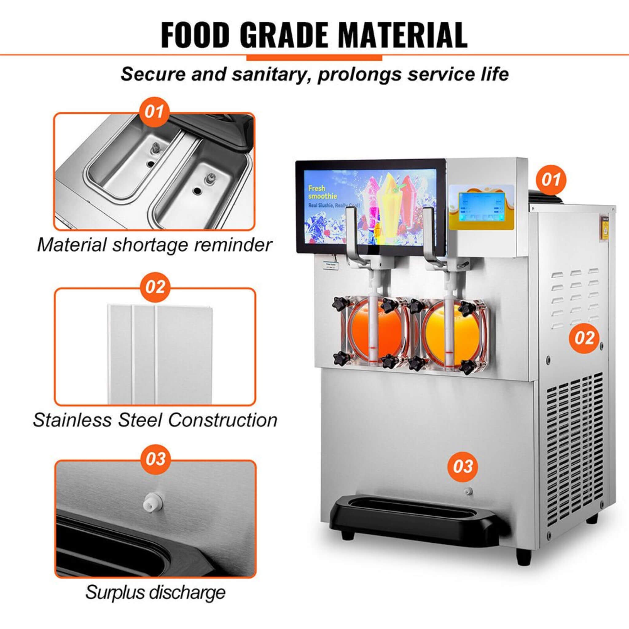Commercial 16L 1155W Double Frozen Margarita Ice Slushie Drink Maker Machine (SAK95281) – SAKSBY WHOLESALE, view 6