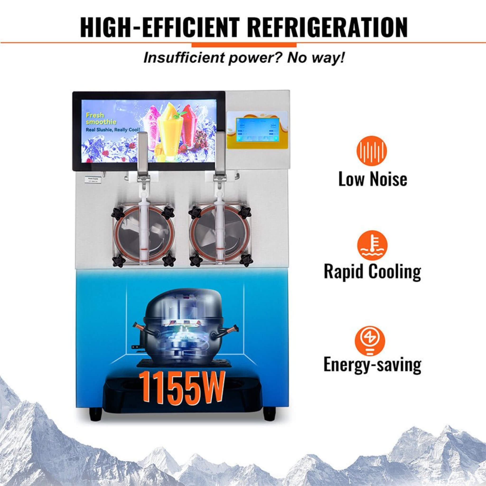 Commercial 16L 1155W Double Frozen Margarita Ice Slushie Drink Maker Machine (SAK95281) – SAKSBY WHOLESALE, view 9