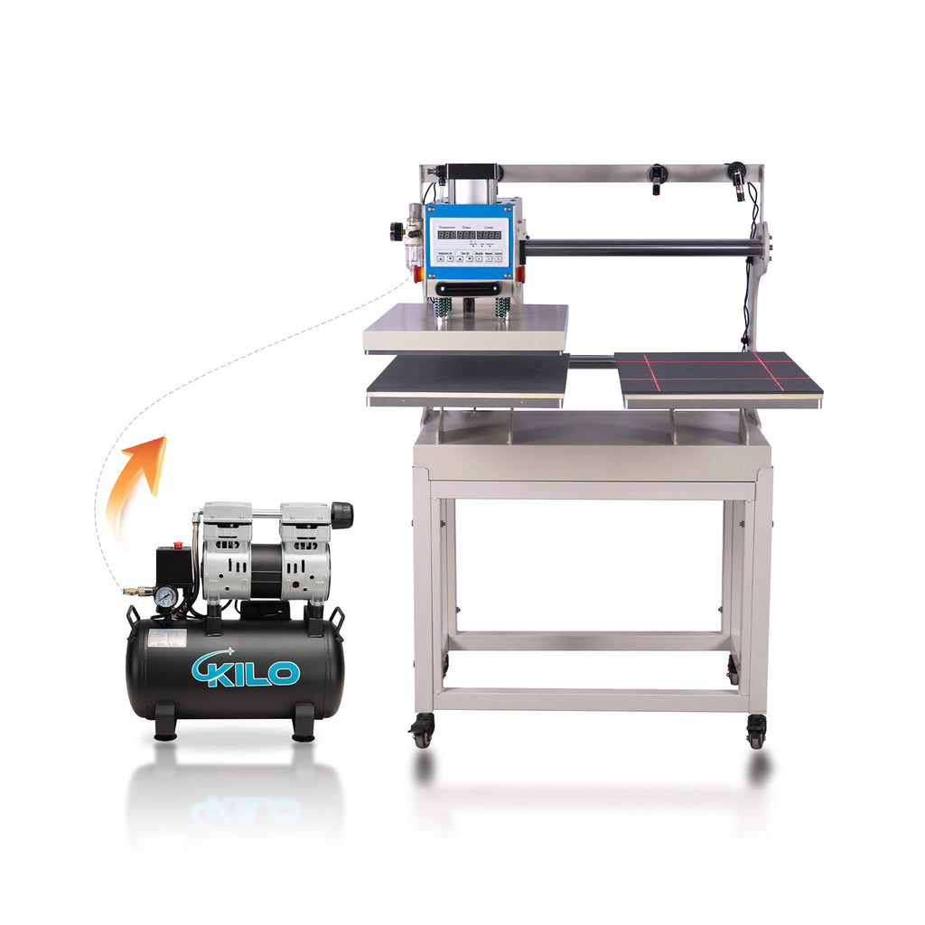 [16X24-Inch] Pneumatic Sliding Dual-Platen Hot Press Machine With Infrared Positioning And Air Compressor (SAK46729) – SAKSBY