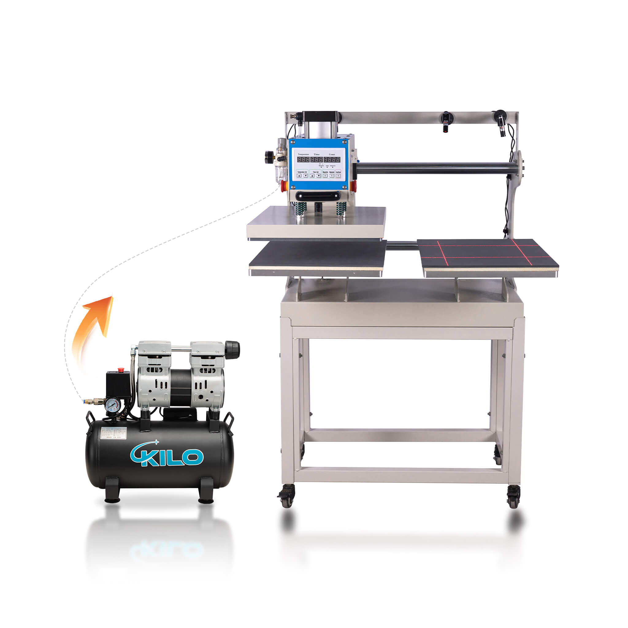 [16X24-Inch] Pneumatic Sliding Dual-Platen Hot Press Machine With Infrared Positioning And Air Compressor (SAK46729) – SAKSBY