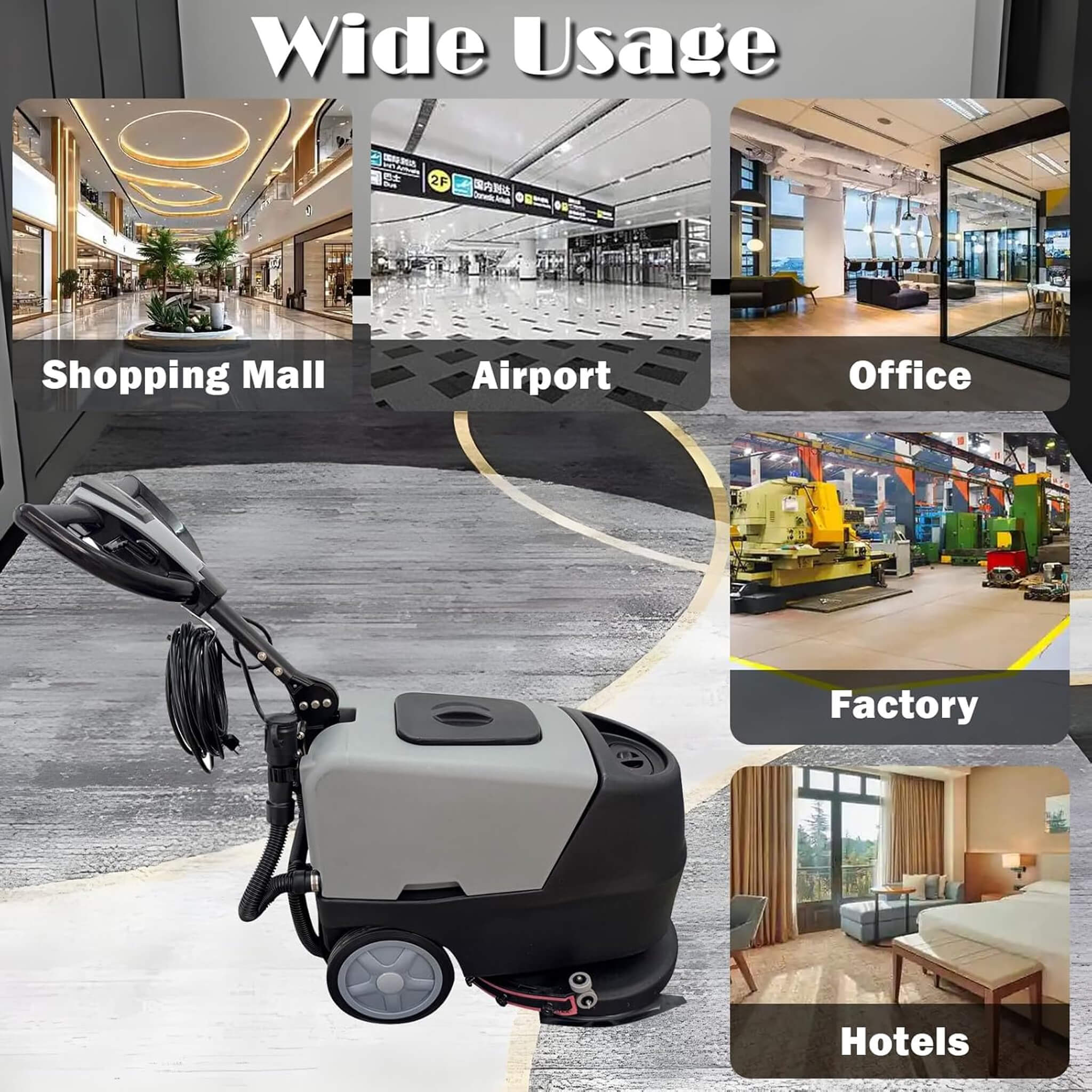 17-Inch 110V Heavy-Duty Commercial Walk-Behind Dual Tank Floor Scrubber (SAK83472) – SAKSBY WHOLESALE, view 5