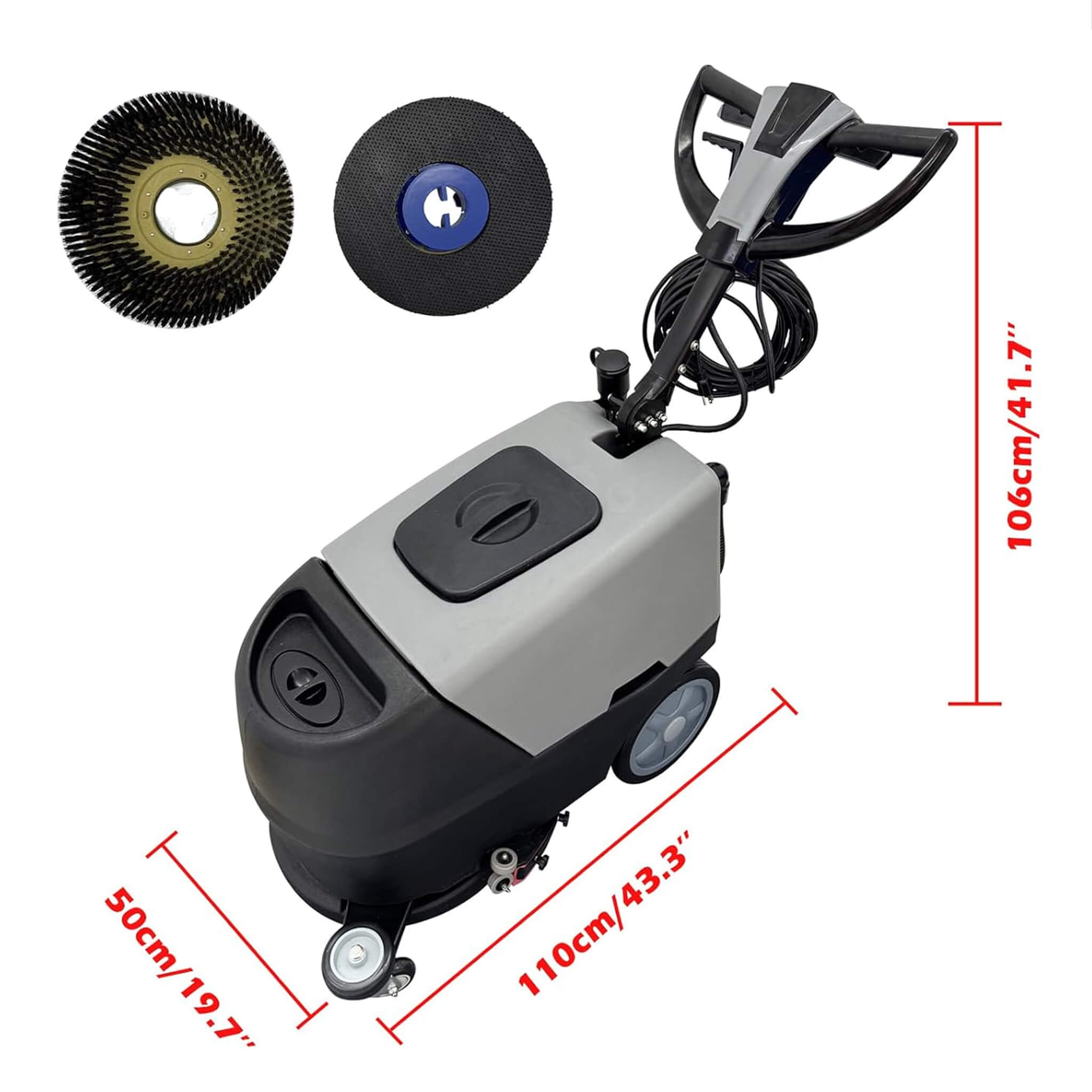 17-Inch 110V Heavy-Duty Commercial Walk-Behind Dual Tank Floor Scrubber (SAK83472) – SAKSBY WHOLESALE, view 9