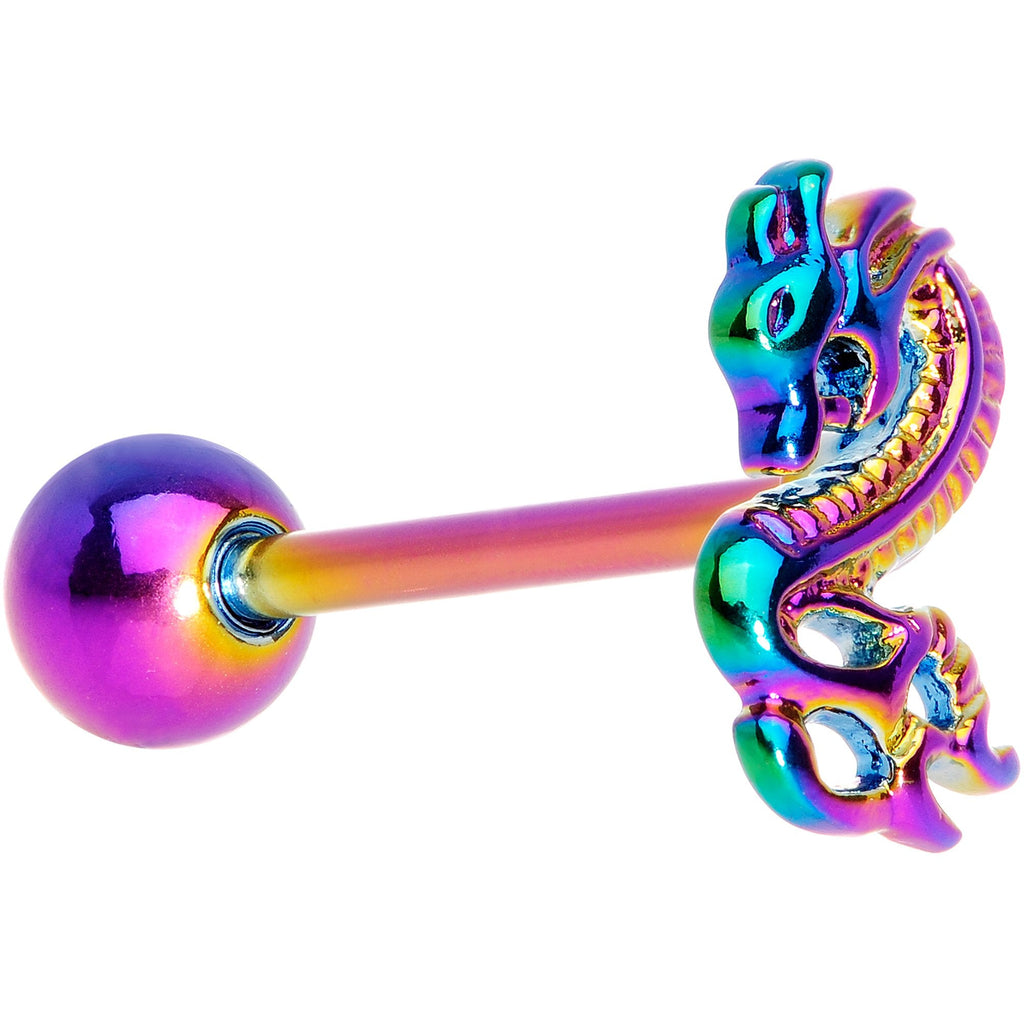 BodyCandy Rainbow Titanium Anodized 3-D Dragon  Barbell Tongue Ring — main product shot