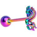 BodyCandy Rainbow Titanium Anodized 3-D Dragon  Barbell Tongue Ring — main product shot